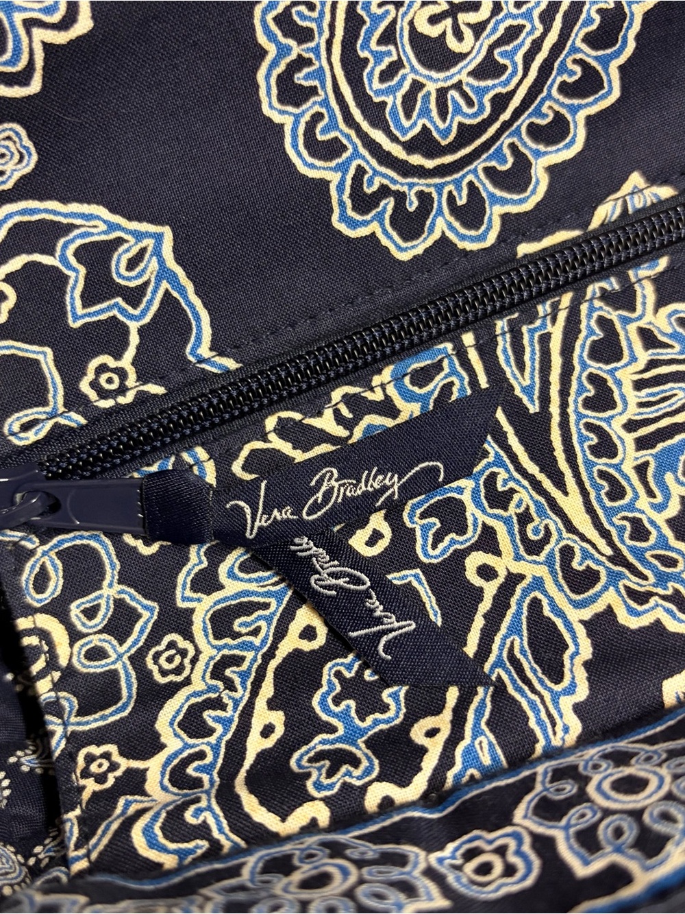 Vera Bradley Quilted Paisley Navy Travel Tote - Picture 14 of 14
